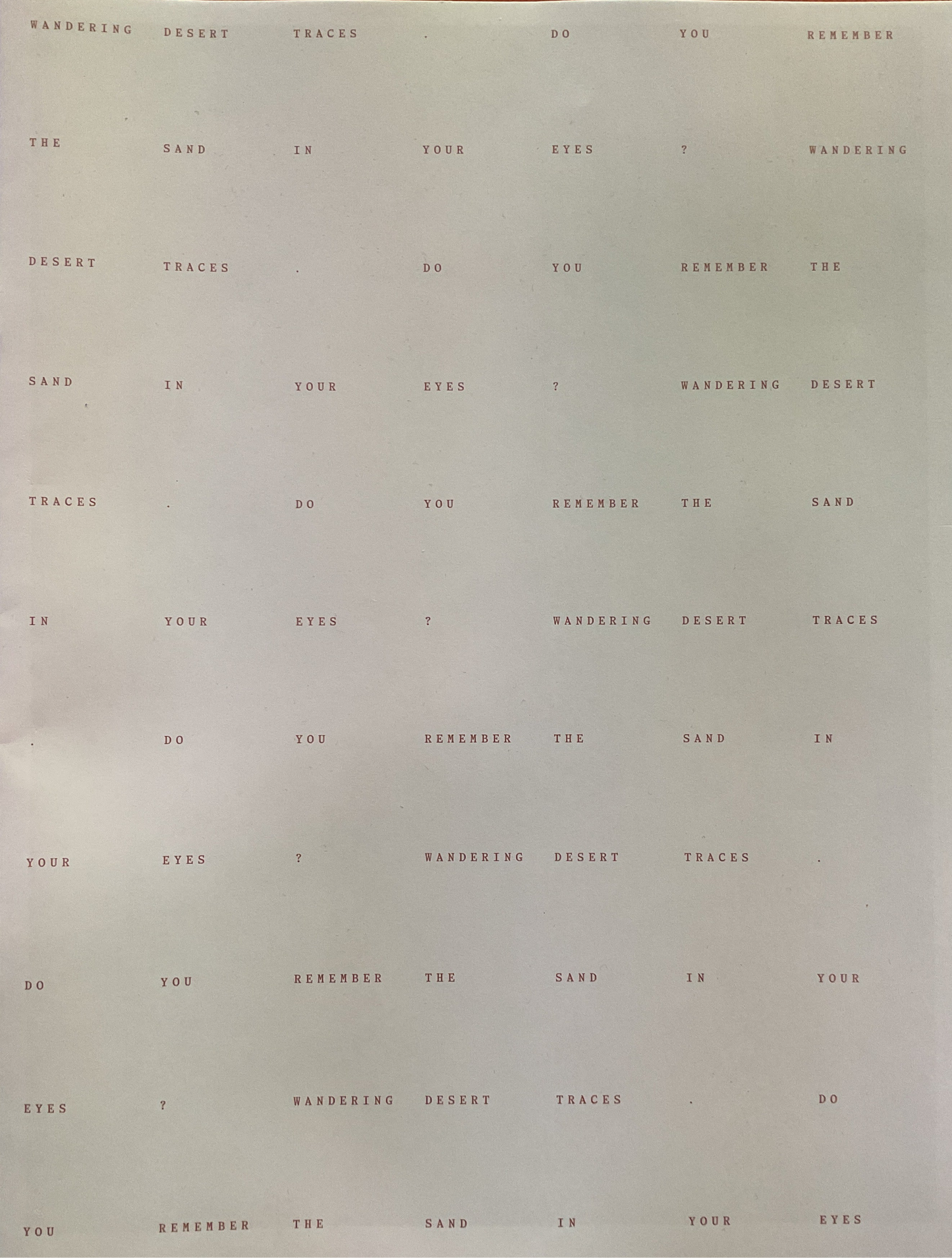 Wandering Desert Traces