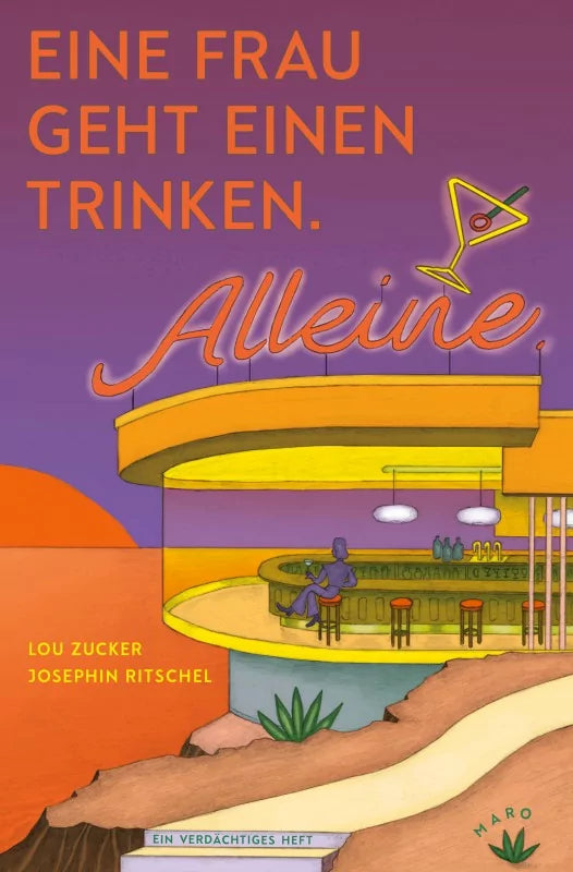 Eine Frau geht einen trinken. Alleine.